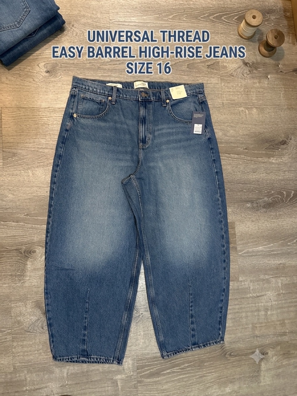 Universal Thread Blue Easy Barrel High-Rise Jeans